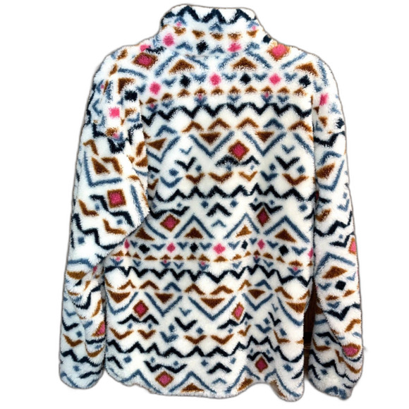 Eddie Bauer Fleece Quarter Zip Granola Camping Outdoor Geometric Women's L - Picture 2 of 6